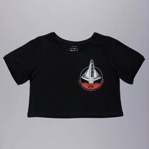 LAWLESS Black Crop Top with Nautical Logo-NWOT- size small